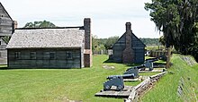 Wall on the riverside Fort King George riverside wall, Darien, GA, US.jpg