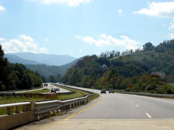 The Great Smoky Mountains Expressway through Waynesville