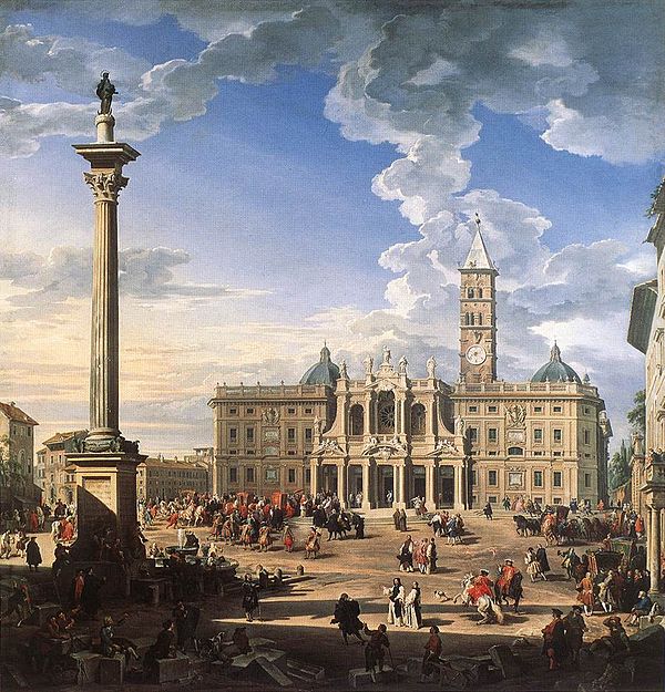The Piazza and Church of Santa Maria Maggiore, by Giovanni Paolo Panini