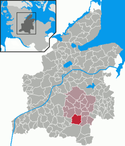 Läget för kommunen Gnutz i Kreis Rendsburg-Eckernförde