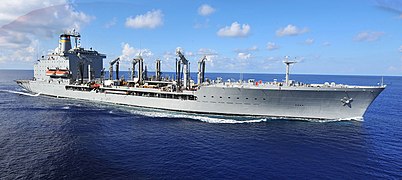 Artist impression of USNS John Lewis (T-AO-205), a replenishment oiler and the lead ship of her class, currently under construction by NSSC in San Diego, California