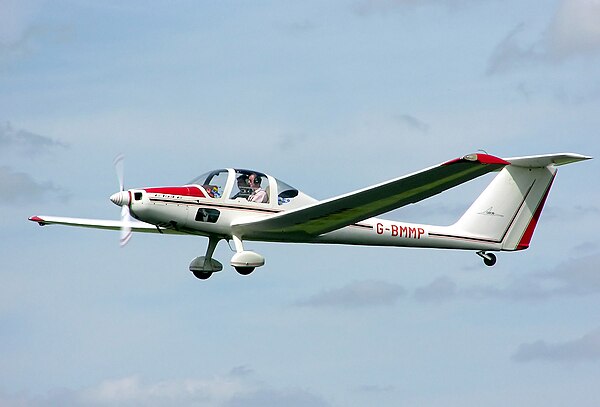 Grob G 109B touring motor glider, with fibre-reinforced plastic construction.