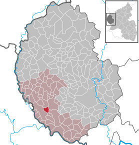 Poziția Hüttingen bei Lahr pe harta districtului Eifelkreis Bitburg-Prüm