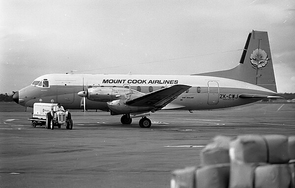 Hawker Siddeley HS 748 at Palmerston North Airport in 1974