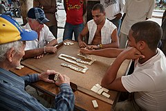 Playing dominoes in the afternoon by the Recova. Havana (La Habana), Cuba
