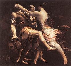 Hekabe sokeuttaa Polymestorin. Giuseppe Maria Crespin maalaus, 1700-luvun alku.