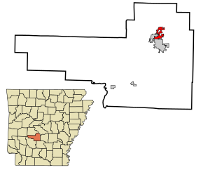 Hot Spring County Arkansas Incorporated and Unincorporated areas Rockport Highlighted.svg