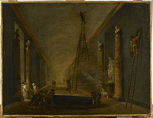 La Grande Galerie du Louvre en cours de restauration vers 1798, 1799