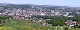 Huddersfield merkezi- Castle Hill tepesinden
