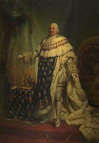 Ritratto di Luigi XVIII re di Francia, olio su tela, 268,7 cm x 188,8 cm