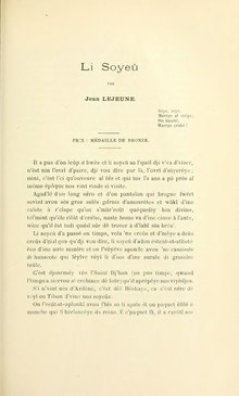 Jean Lejeune - Li soyeû, 1903 (in BSLLW t. 43 p.5-7).djvu