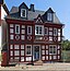 Timber framing in the historic city centre of Idstein. Kaffegasse 2a, originally built in the year 1680 at Löhergasse 3. Disassembled and rebuilt at K...