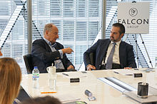 Kamel Alzarka and the Falcon Group welcomed Lord Kilmorey to the 3rd Annual Trade and Corporate Finance Forum in London Kamel Alzarka meets with Sir Richard Needham at Annual Trade and Corporate Finance Forum.jpg