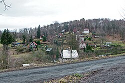 pohled na vesnici od jihozápadu