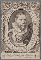 Jan Saenredam (after a painting by Hendrick Goltzius). Portrait of Karel van Mander 1604. engraving. Various collections.