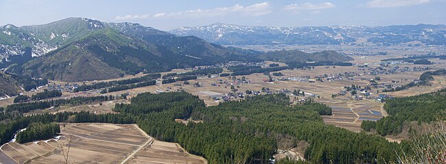 古峰山台原コース第一展望台から第二上田地区の眺望