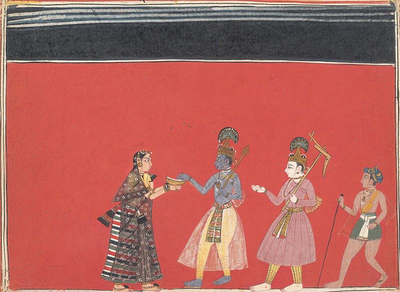 File:Krishna Accepts an Offering from the Hunchbacked Woman Trivakra.jpg