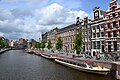 Laid up canal boats in Amsterdam during the COVID-19 pandemic