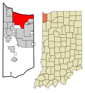 Lake County Indiana Incorporated and Unincorporated areas Gary Highlighted.svg