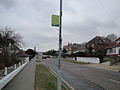 The bus stop at Roseway, Lake, Isle of Wight in February 2012. It is served by Southern Vectis buses on route 24.