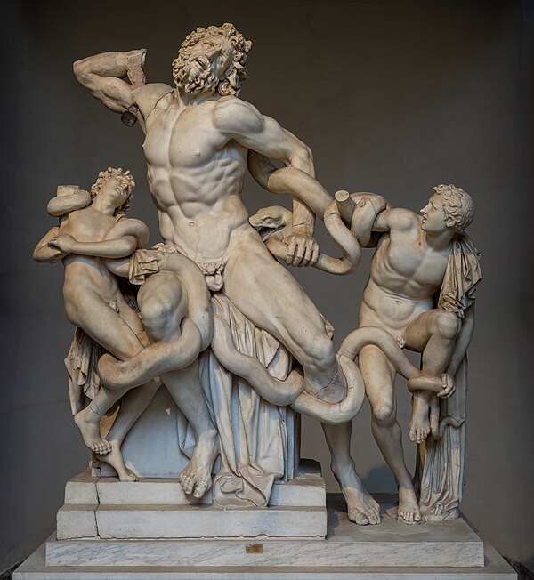 Mannerism role-model: Laocoön and His Sons, an ancient sculpture, rediscovered in 1506; now in the Vatican Museums. The artists of Mannerism greatly a