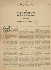 Maurice Leblanc, Le Cabochon d’émeraude, 1930    