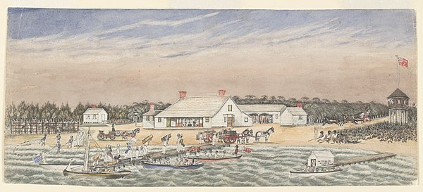 Liardet's Beach and hotel in their heyday as painted by Wilbraham Liardet. State Library Victoria pictures collection.