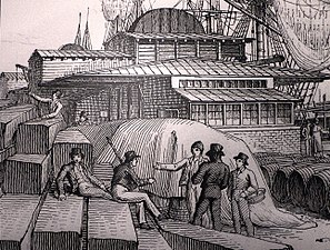 Custom and Excise, London Docks, 1820