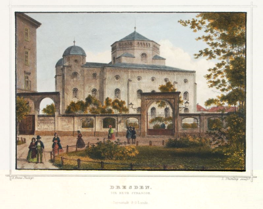 Louis Thümling nach Hermann Krone - Alte Synagoge in Dresden (1850-70)