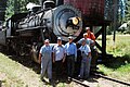 MCRR No. 18's last crew team on the McCloud Railway before its move to Nevada.