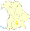 Location of the district of Munich in Bavaria