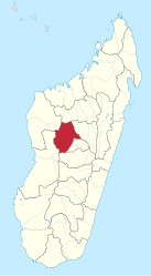 Bongolava (red) is located in the center of Madagascar