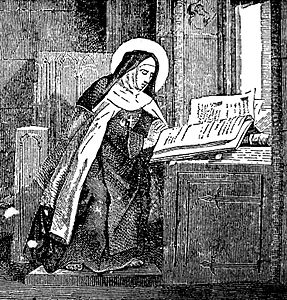Gravue de Marie-Madeleine de Pazzi tirée du livre Little Pictorial Lives of the Saints, Benzinger Brothers, 1878.