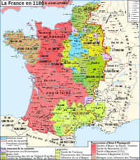 Χάρτης της Γαλλίας το 1180