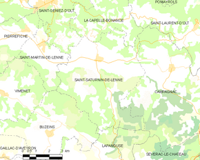 Poziția localității Saint-Saturnin-de-Lenne