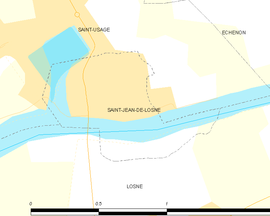 Mapa obce Saint-Jean-de-Losne