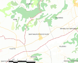 Mapa obce Saint-Maurice-sur-Eygues