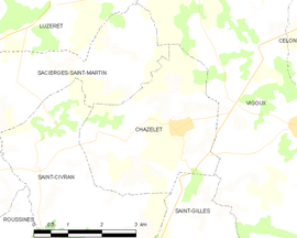 Mapa obce Chazelet