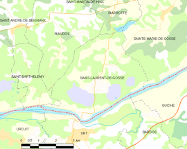 Mapa obce Saint-Laurent-de-Gosse