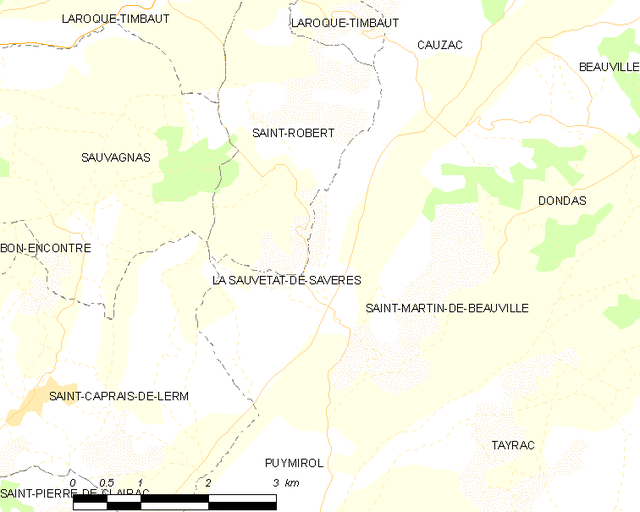 Poziția localității La Sauvetat-de-Savères