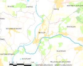 Mapa obce Briollay