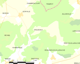 Mapa obce Orquevaux