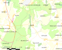 Kart over Crépey