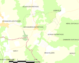 Mapa obce Savonnières-en-Perthois