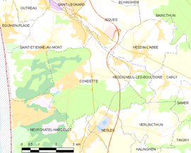 Mapa obce Condette