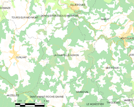 Mapa obce La Chapelle-Agnon