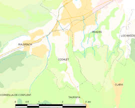 Mapa obce Codalet