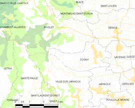 Mapa obce Cogny