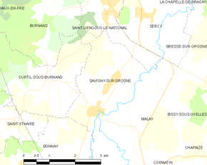 Poziția localității Savigny-sur-Grosne