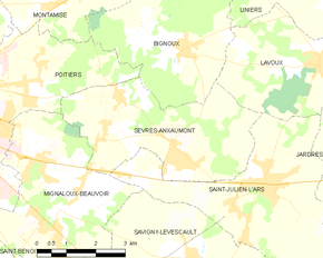 Poziția localității Sèvres-Anxaumont
